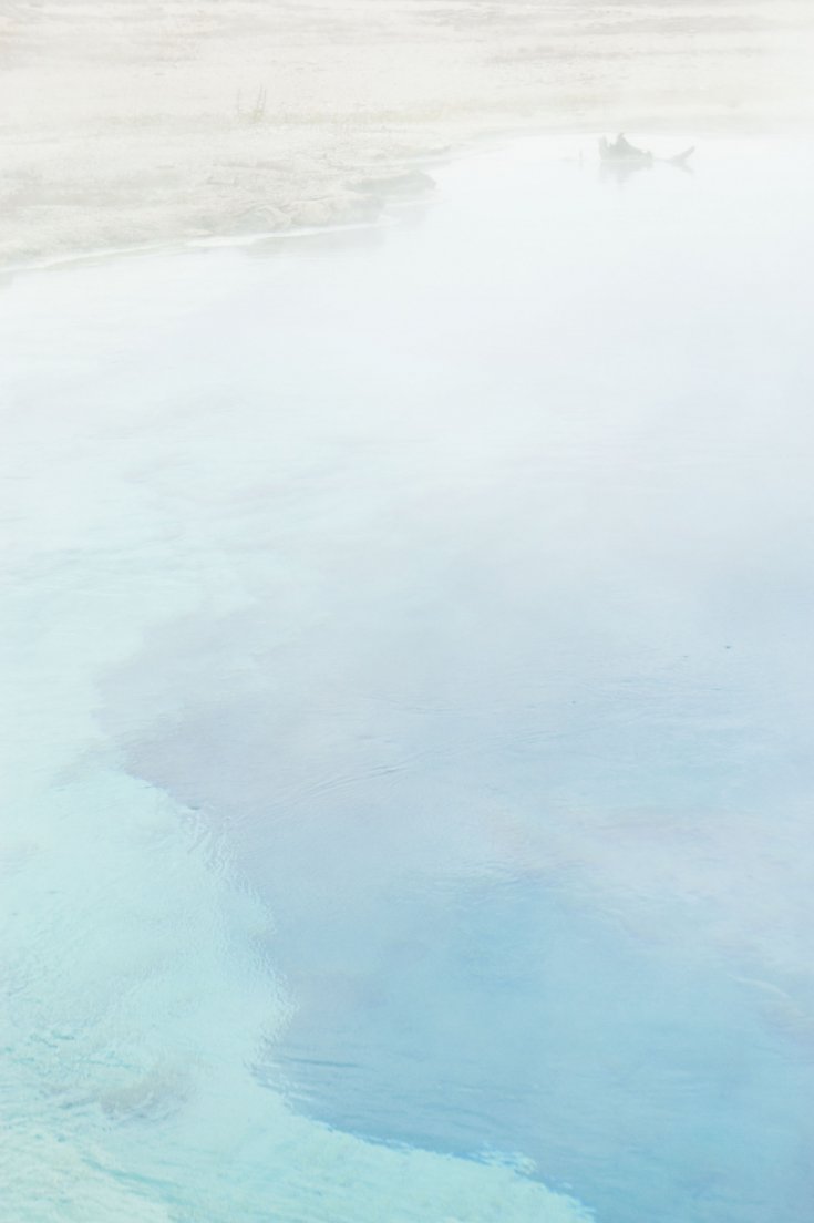 Steamy hot turquoise pool