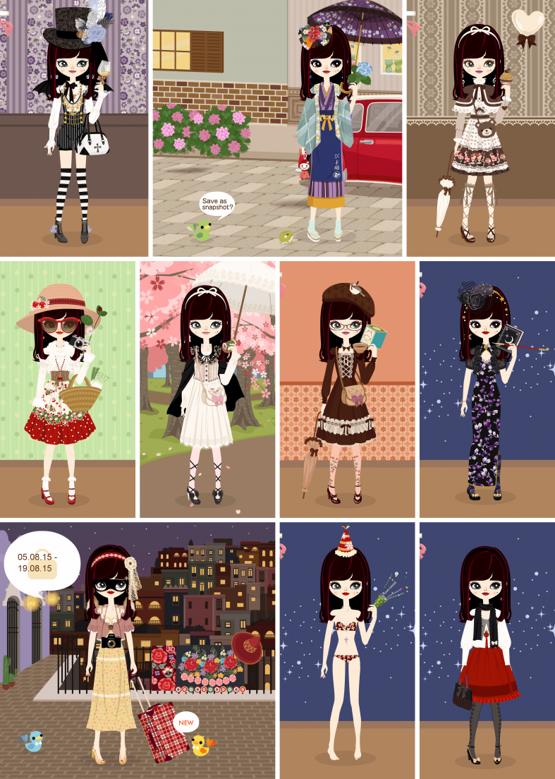My poupee's outfits for the fourth and fifth week of poupéegirl's last month