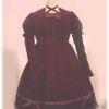 BABY, the Stars Shine Bright — Velveteen Scallop Bolero Style Babydoll OP — Wine