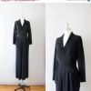 Coralroot — 1940s rayon dress — Black