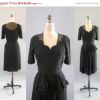 Wildfell Hall — 1940s scallop chiffon dress — Black
