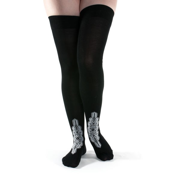 American Duchess — Edwardian repro silk stockings — Black