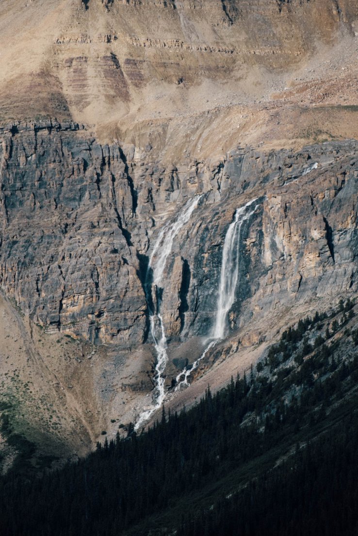 Falls above Peyto Lake, Icefields parkway between Banff National Park and Jasper National Park #057, 31 july 2016 Falls above Peyto Lake