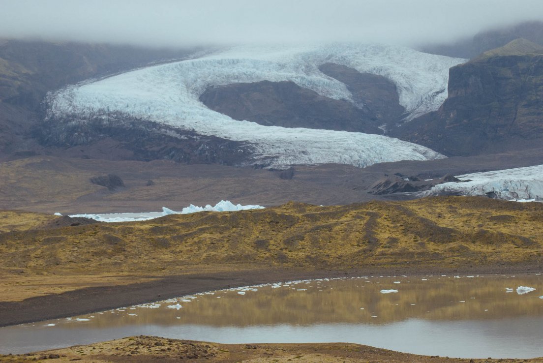 Heart-shaped glacier and lake