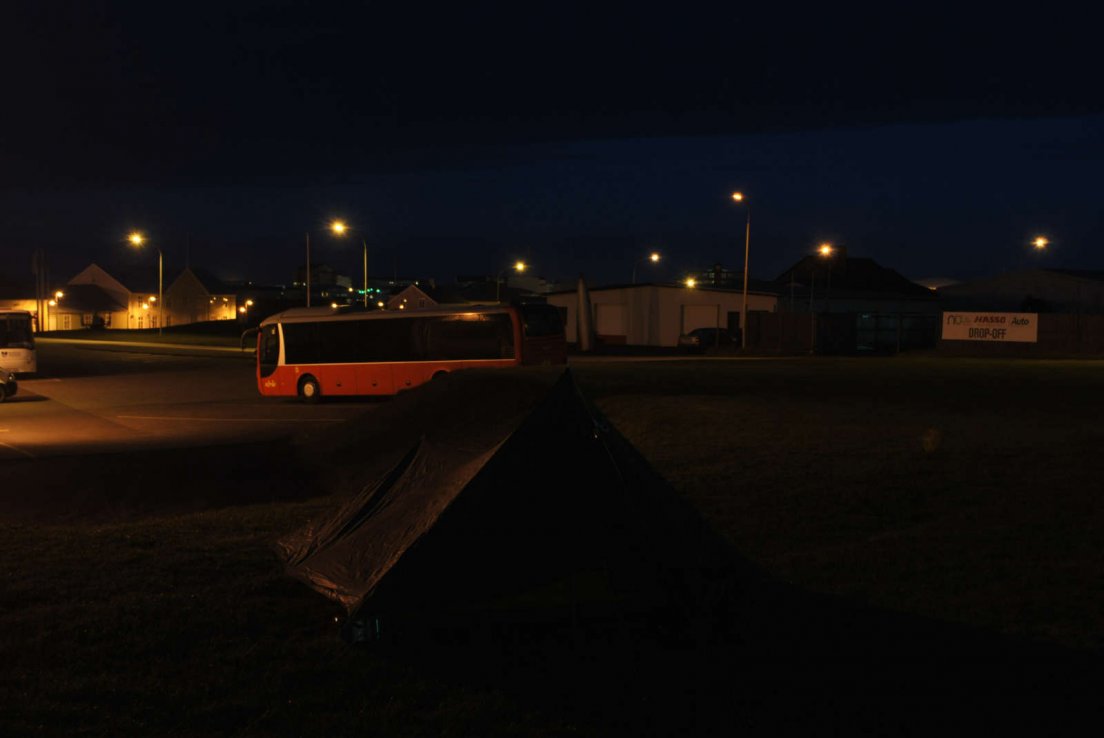 Camping on a roundabout