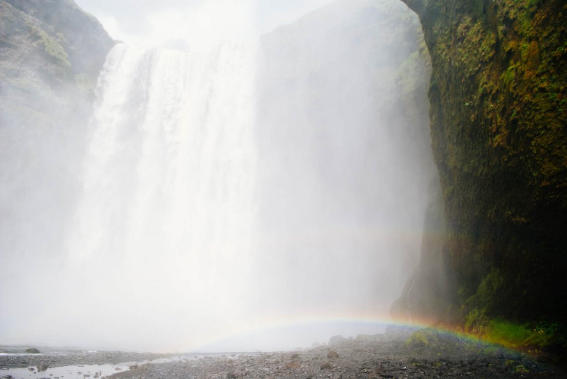Rainbow at the pit of the waterfall