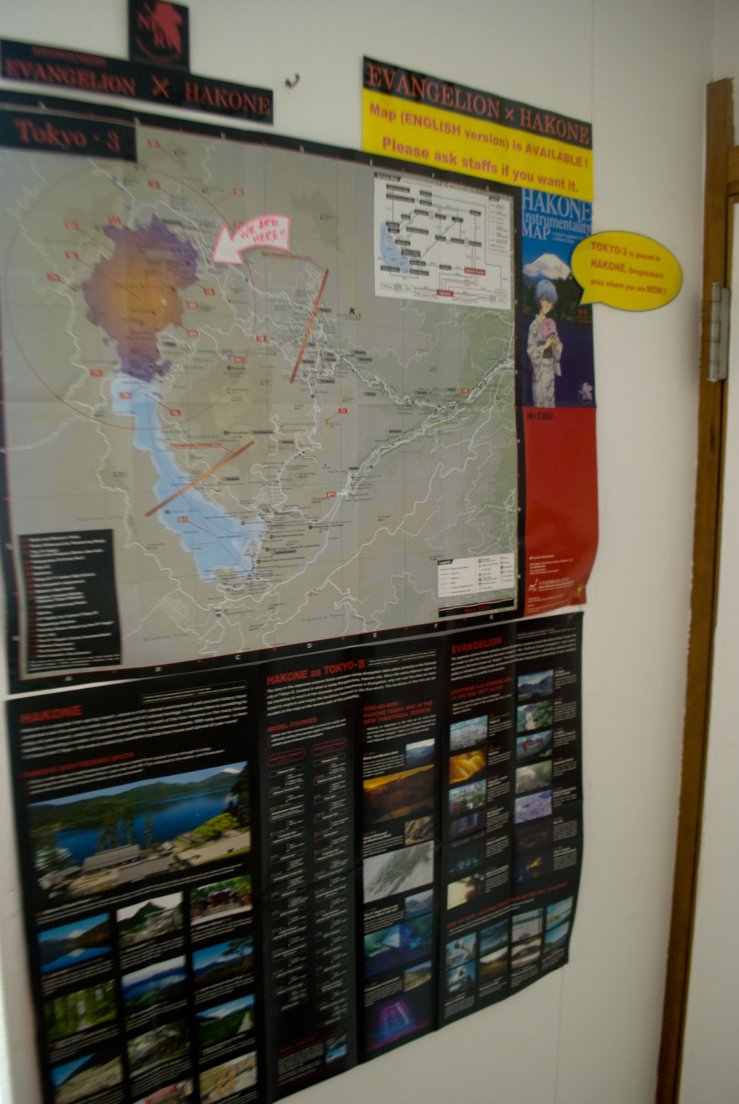 A map of Hakone featuring renowned anime Neon Genesis Evangelion along with character Rei Ayanami, Hakone #048, 09 août 2011