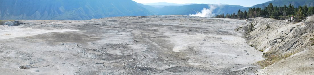 Panoramic view of a landscape similar to a lunar crater