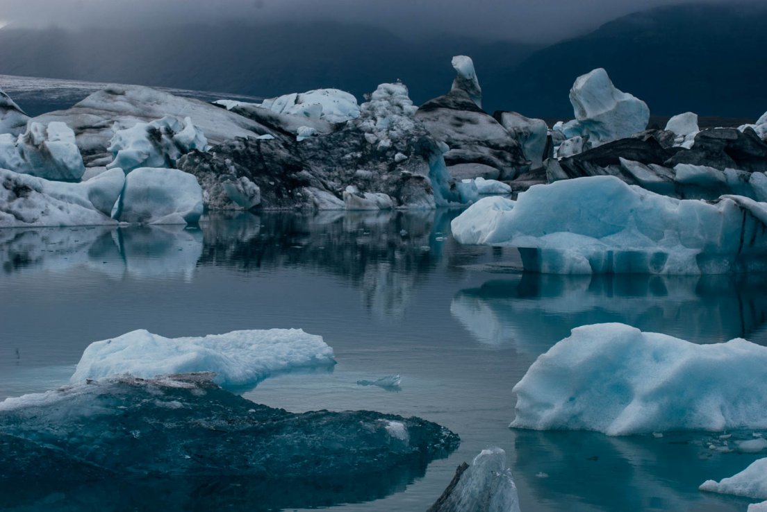 Landscape of icebergs upon a lake, Jökulsárlón #004, Iceland, 1st august 2017 Landscape of icebergs upon a lake